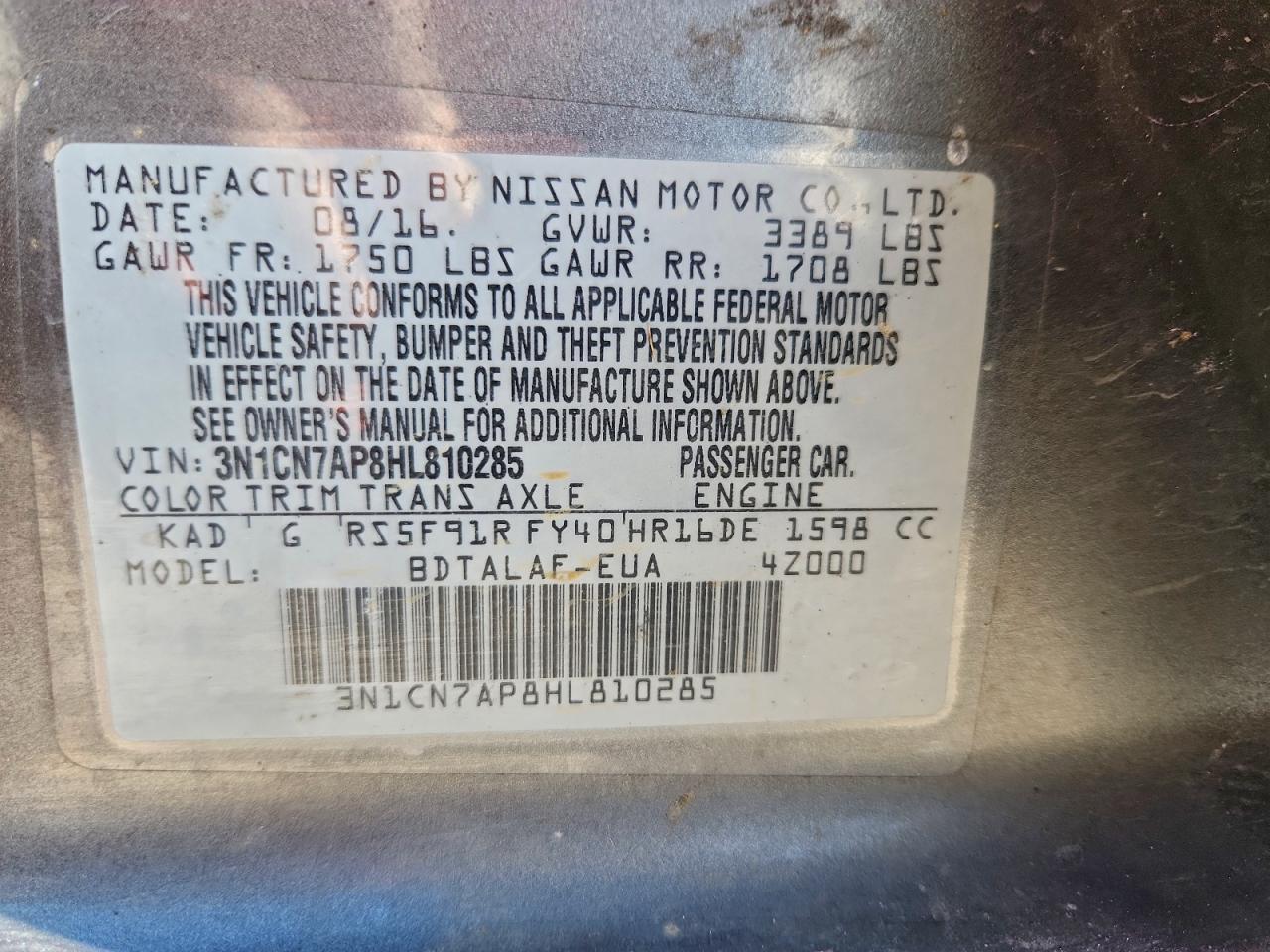 Nissan Versa S Image 9