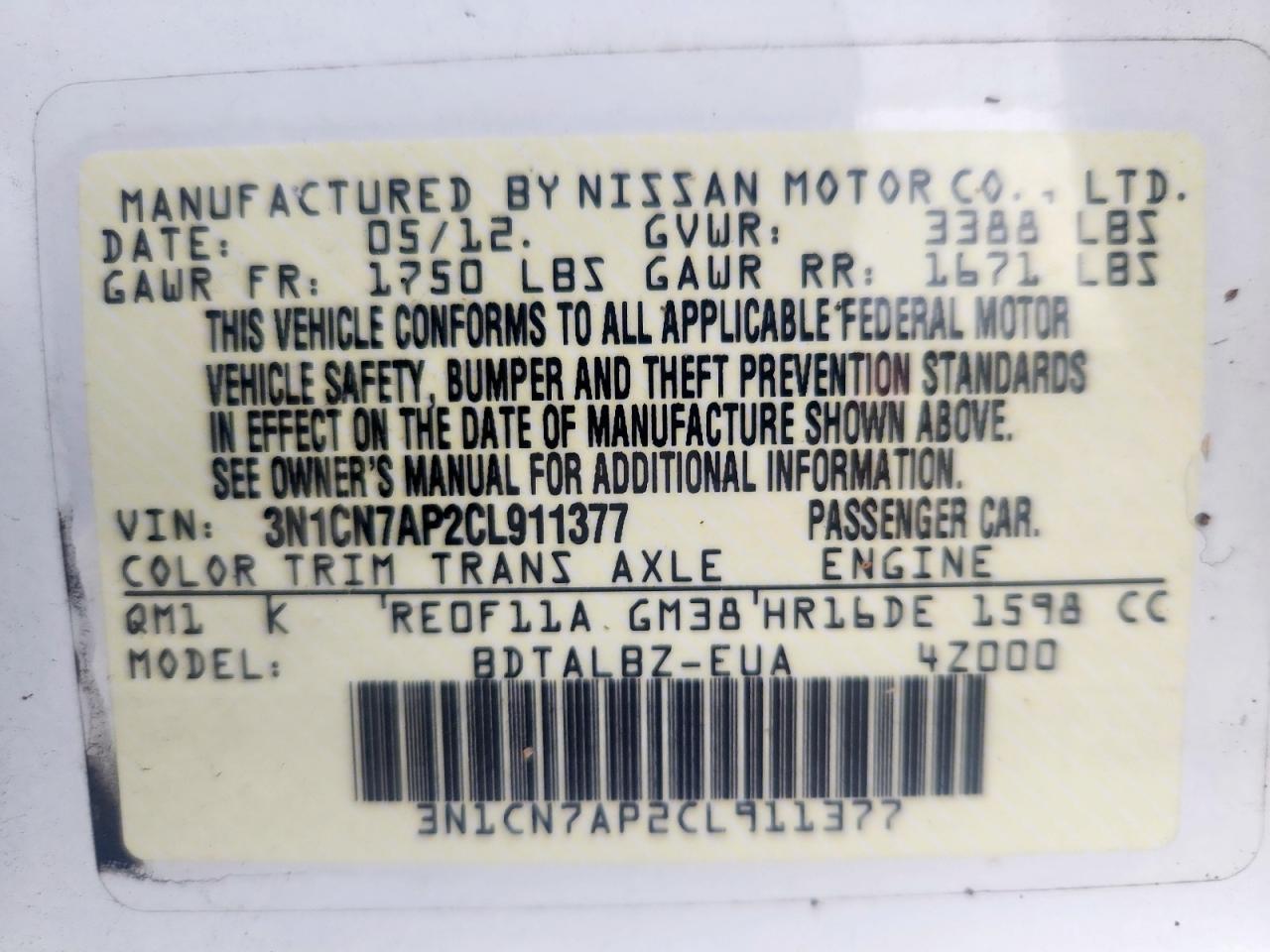 Nissan Versa S Image 8